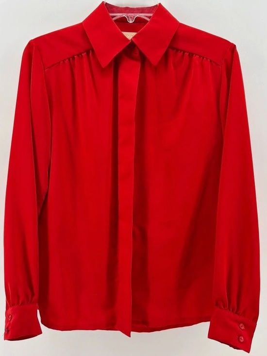 Pendleton Tops - Vintage Pendleton Country Sophisticates Red Blouse 6 Office Siren Secretarycore